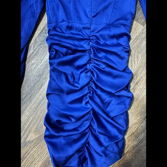 Oh Polly / Satin Blue Dress - Picture 4 of 4